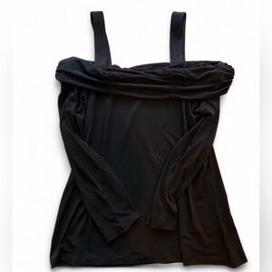 Y2K / Vintage Susan Graver Black Off Shoulder Long Sleeve Shirt